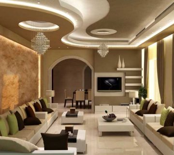 طرح کناف پذیرایی برای زیبایی سالن نشیمن