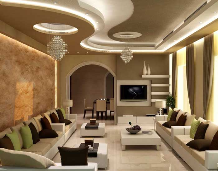 طرح کناف پذیرایی برای زیبایی سالن نشیمن