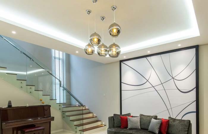 طرح کناف پذیرایی برای زیبایی سالن نشیمن 22 طرح کناف پذیرایی - طراحی سقف کاذب مدرن ساده