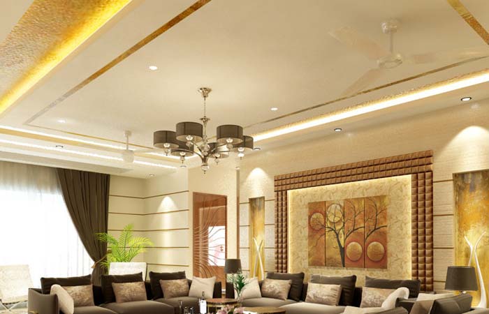 طرح کناف پذیرایی برای زیبایی سالن نشیمن 23 طرح کناف پذیرایی - ساخت یک سقف کاذب با رنگی متفاوت