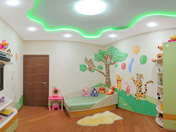 سقف کاذب اتاق خواب کودک - نورپردازی مناسب اتاق کودک