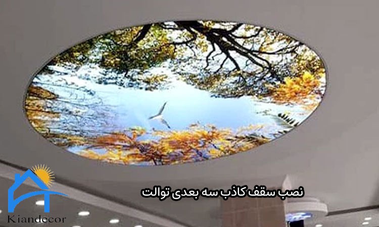 سقف کاذب توالت سه بعدی 3 نصب سقف کاذب سه بعدی توالت