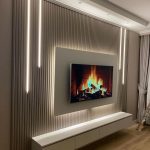 کناف پشت تلویزیون مربع