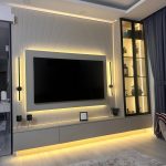 کناف پشت تلویزیون مربع