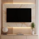 کناف پشت تلویزیون مربع